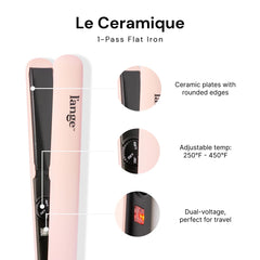 l'ange hair le ceramique ceramic coating close-up highlights moisture-preserving heat styling.