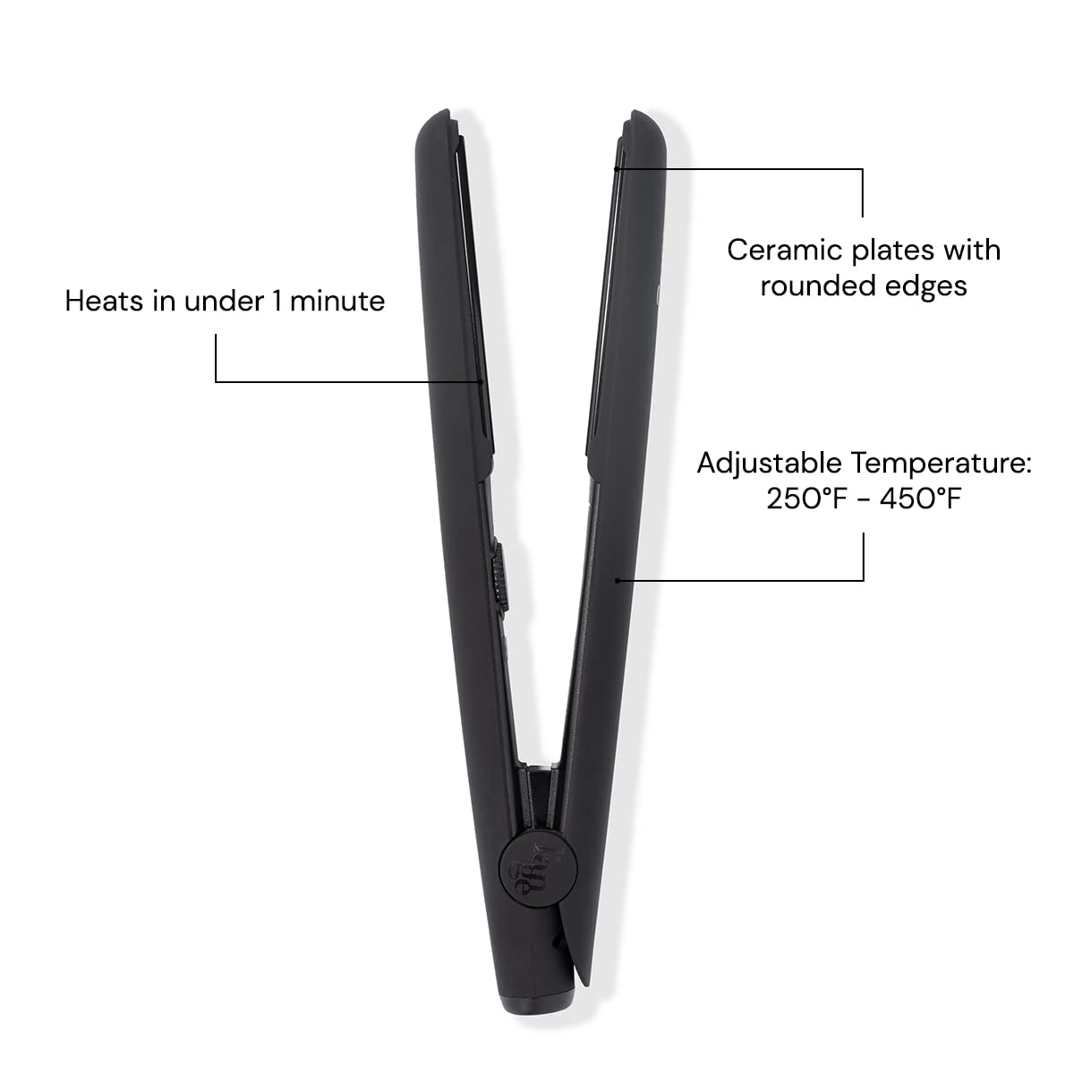 L'ANGE HAIR Le Ceramique 1-Pass Flat Iron rounded edges enable versatile looks.