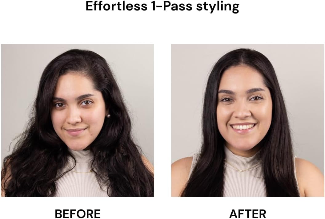l'ange hair le ceramique shine shot showcases glossy, frizz-controlled finishes.