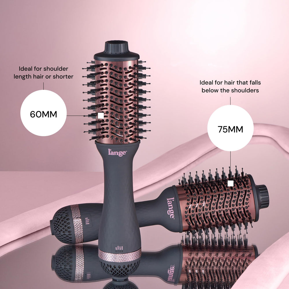 L'ANGE HAIR Le Volume titanium barrel provides even heat for shine.