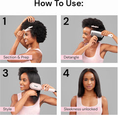 L'ANGE HAIR Mane Pass ergonomic soft-touch handle enables precise styling.
