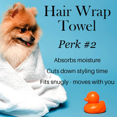 L'ANGE HAIR Microfiber Hair Wrap used in shower for quick moisture removal.