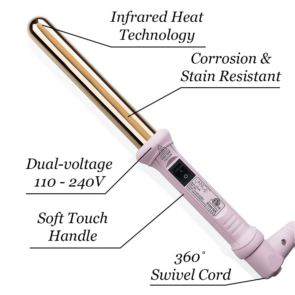 L'ANGE HAIR Ondulé wand displaying 410°F temperature for precise styling.