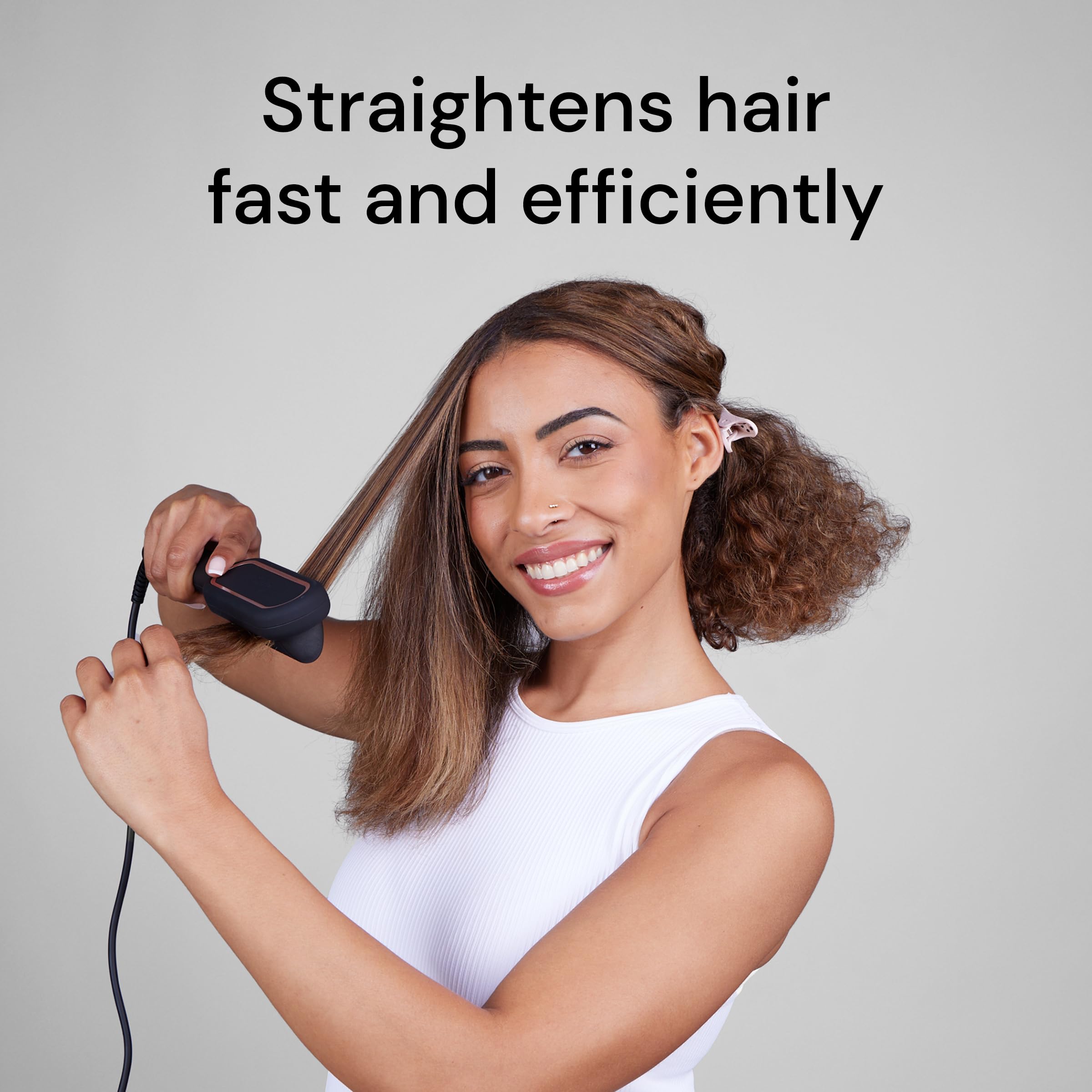 L'ANGE HAIR Smooth-It 2-in-1 heat dial closeup with precise temperature control