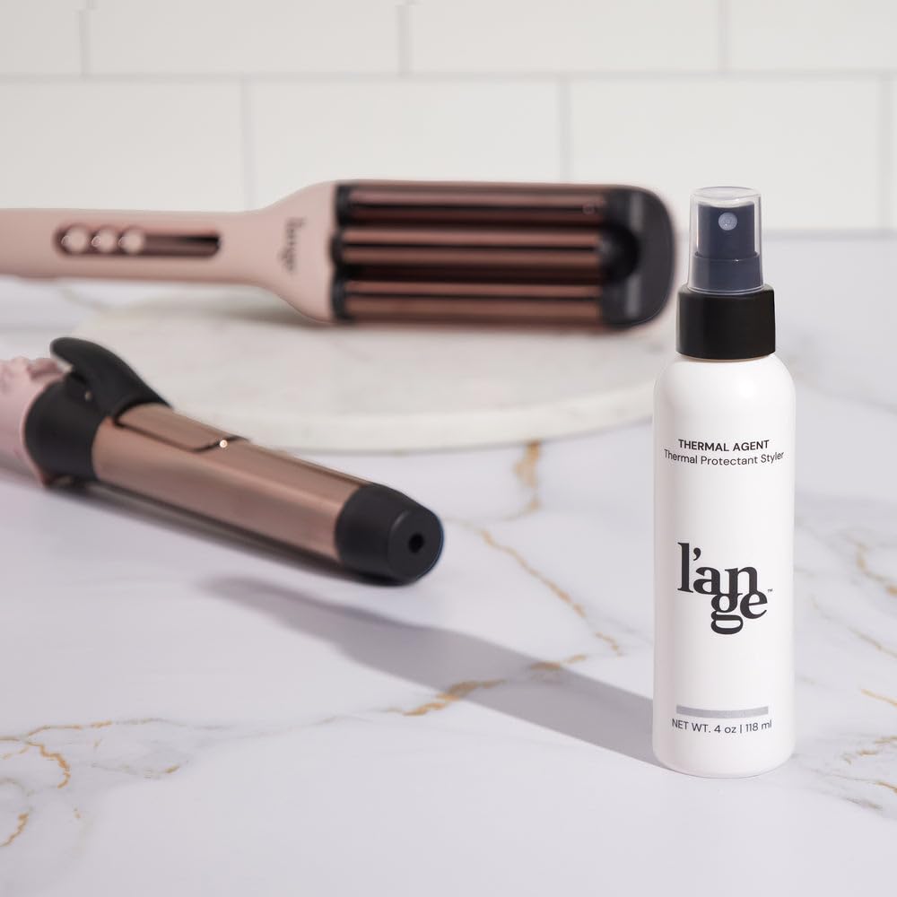 L'ANGE HAIR Thermal Agent paired with styling routine for voluminous curls