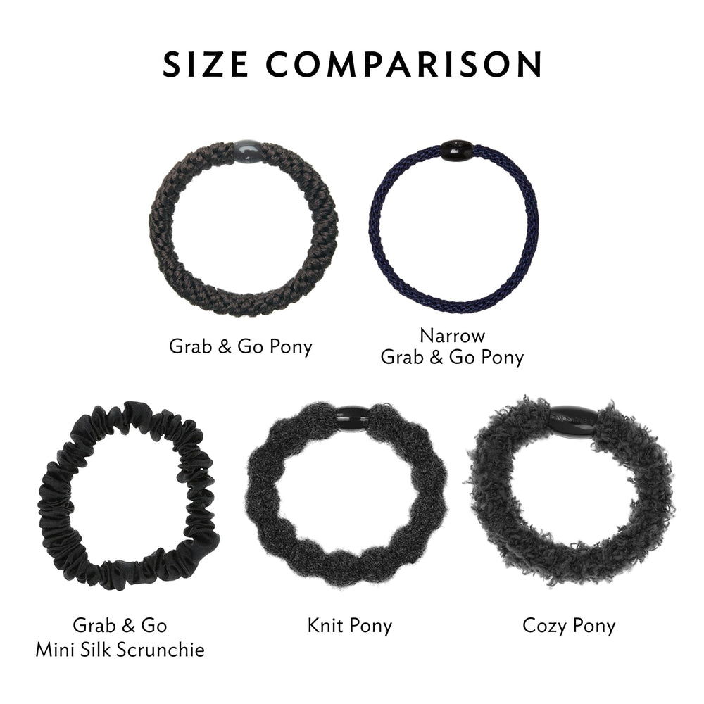 L. Erickson hair ties coffee brown support all hair types in daily styling.