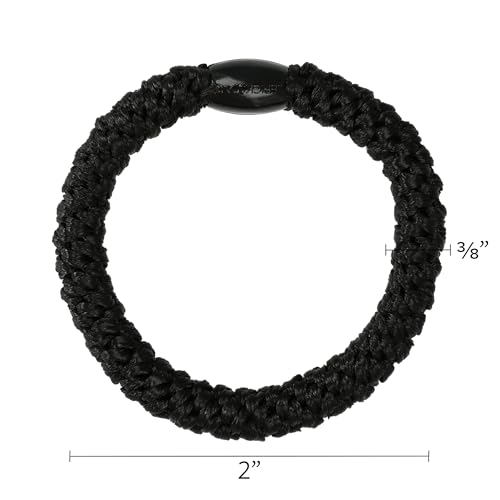 L. Erickson hair ties coffee brown eight-pack demonstrates no-damage, slip-free design.