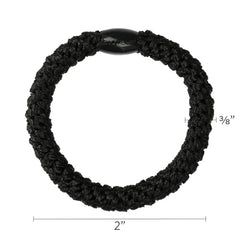 L. Erickson hair ties coffee brown eight-pack demonstrates no-damage, slip-free design.