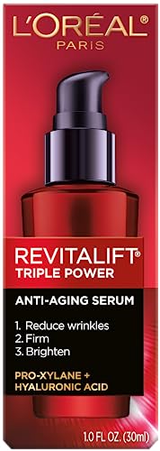 L'Oreal Paris Revitalift serum texture view shows smooth look and refined skin.