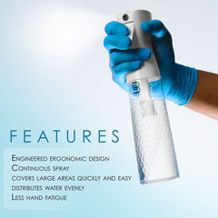 L3 Beveled Spray Bottle 300ml capacity reduces refill interruptions during styling.