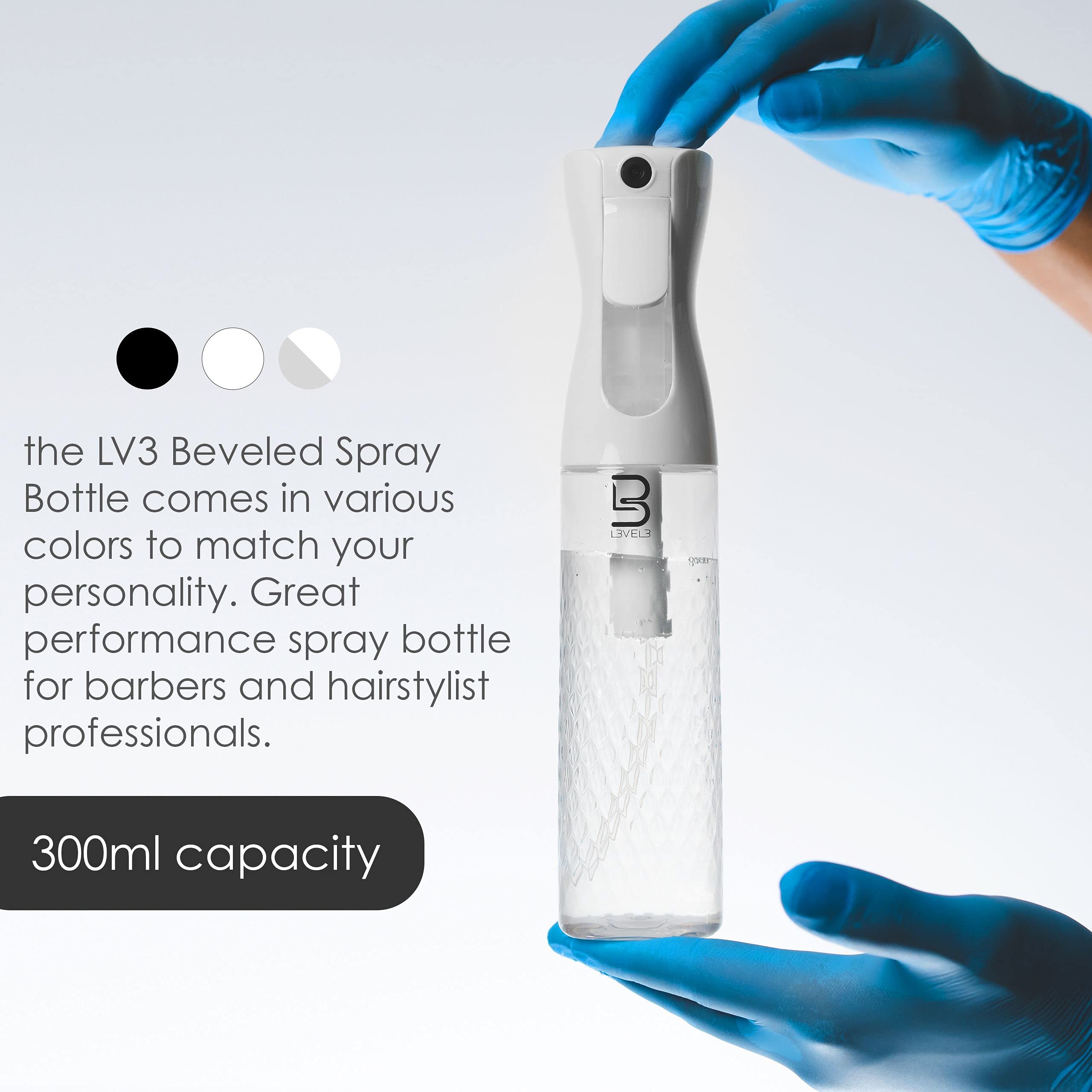 L3 Beveled Spray Bottle in continuous spray mode covers large areas quickly.