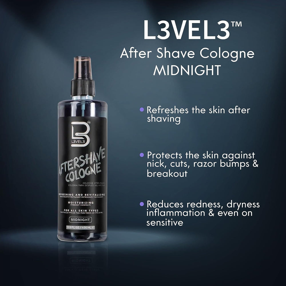 Applying L3 Level 3 aftershave for soothing hydration and post-shave relief
