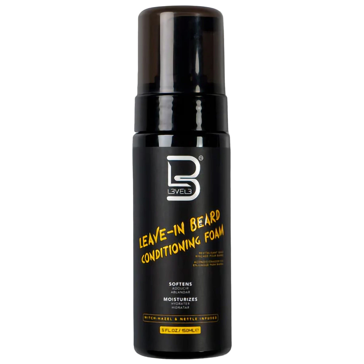 L3 Level 3 beard conditioner foam bottle ready for daily hydration.