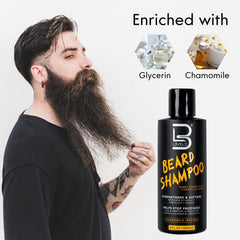 L3 Level 3 Beard Shampoo in shower for daily grooming routine