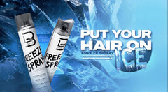 L3 Level 3 Hair Spray close-up highlights glossy, frizz-free texture