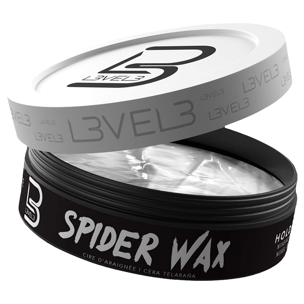 L3 Level 3 Spider Wax long-lasting hold for bold textured hairstyles and volumized looks.