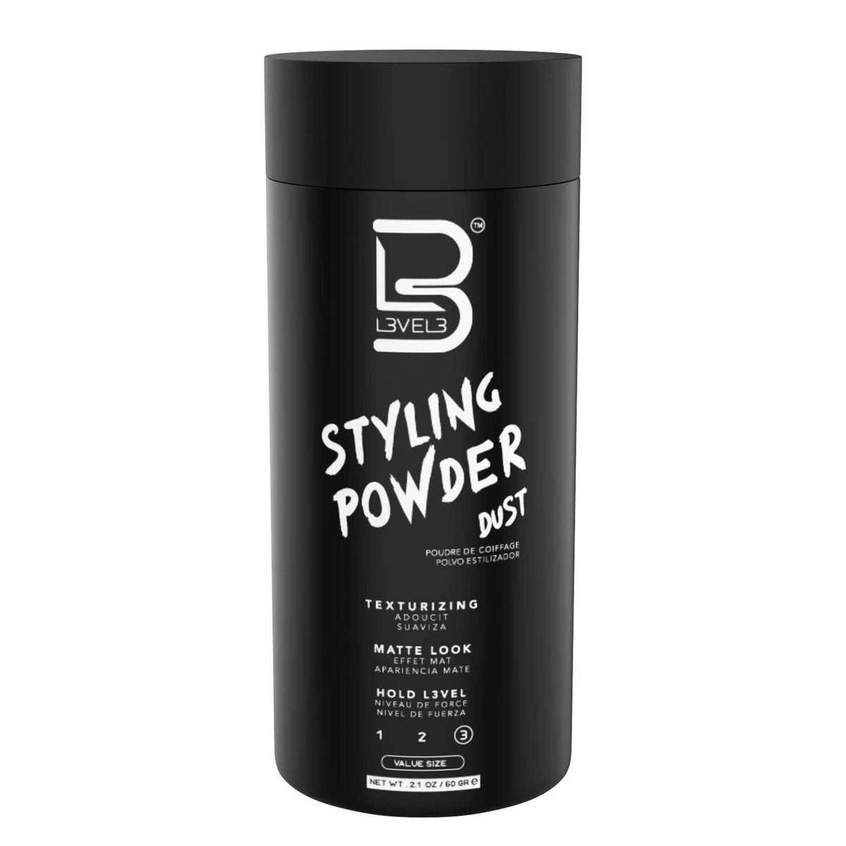 L3 Level 3 Styling Powder bottle-dispense shows easy, mess-free styling.