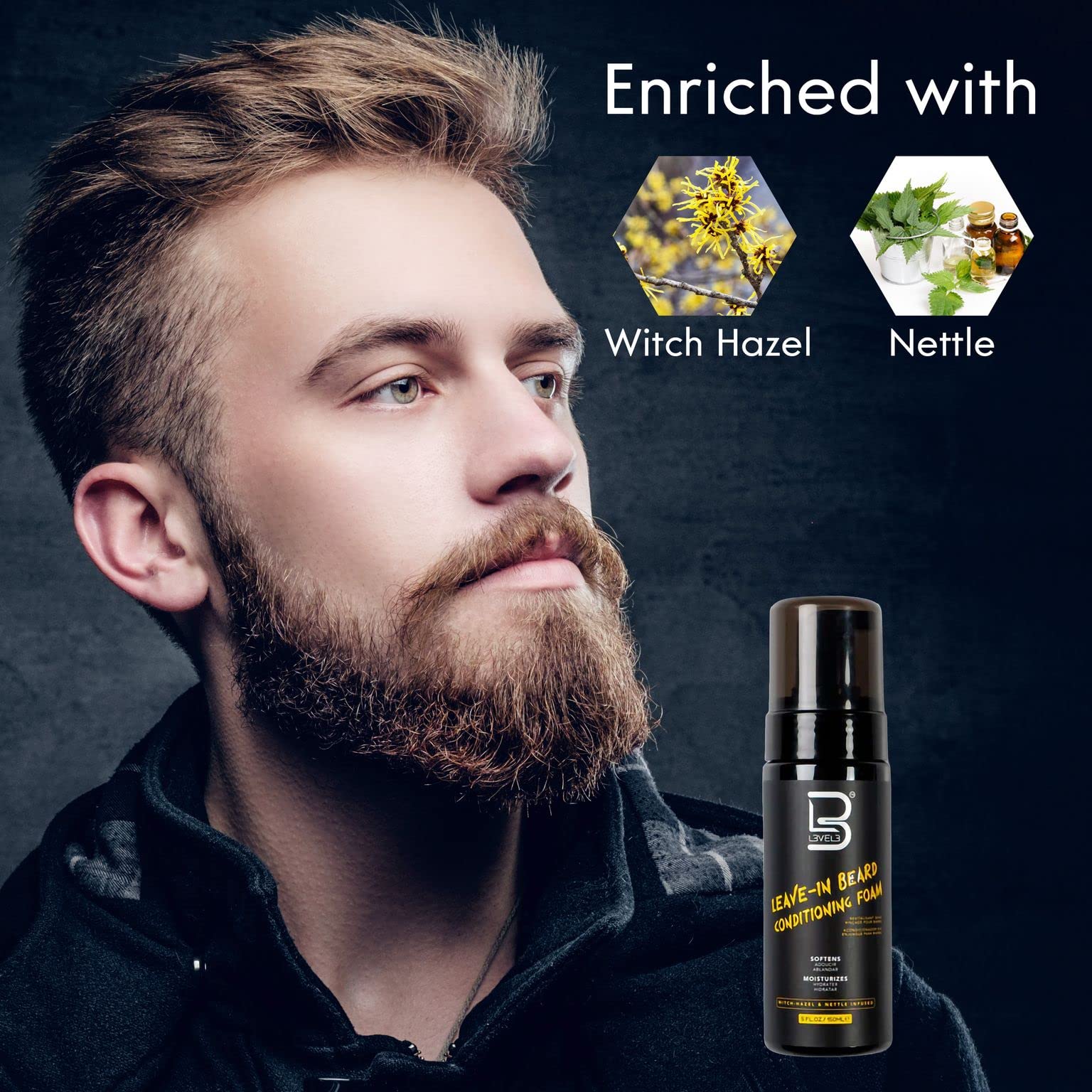 L3 level-up-beard-grooming close-up shows improved styling and itch reduction.