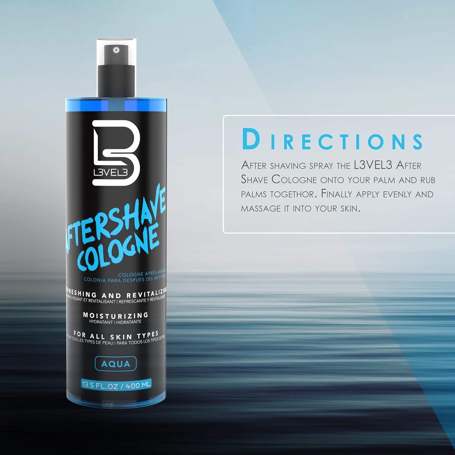 L3 Level 3 aftershave packaging front signals masculine scent and quality