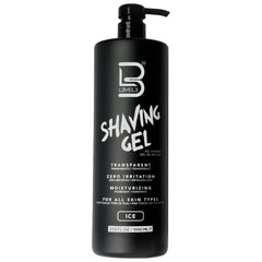 L3 Level 3 Gel bottle shows transparent ice formula for precise shaving.