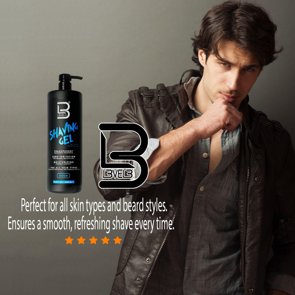 L3 Level 3 gel on damp skin eliminates need for hot towel.