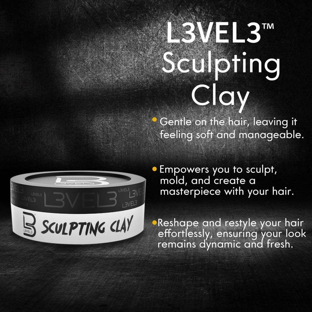 L3 Level 3 Hair Sculpting Clay packaging box emphasizes premium-grade formula and quality.