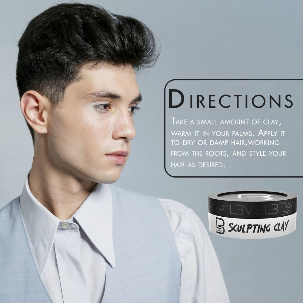 L3 Level 3 Hair Sculpting Clay day-to-night styling result demonstrates long-lasting control.
