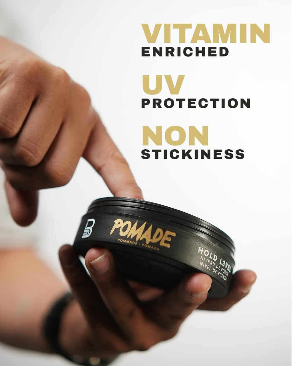 L3 Level 3 Pomade hair style pompadour highlights bold, lasting volume without heaviness.