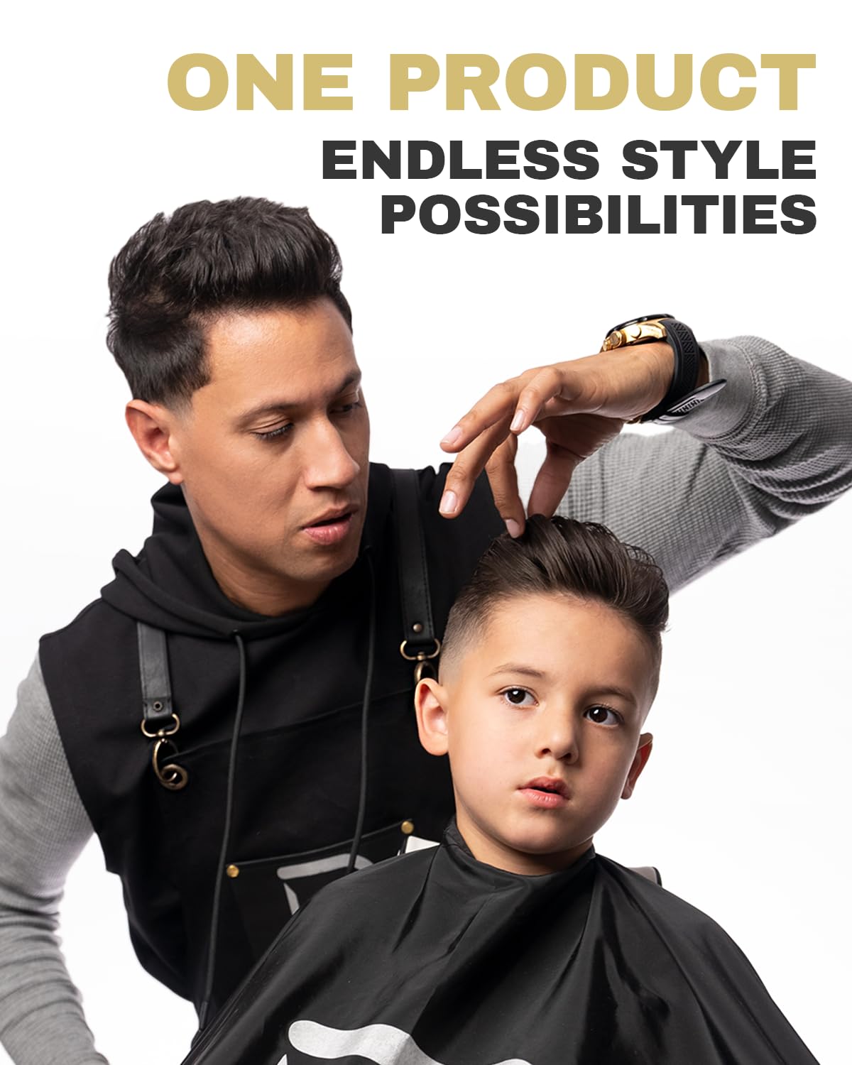 L3 Level 3 Pomade hair volume demonstrates fuller styles with a non-greasy surface.