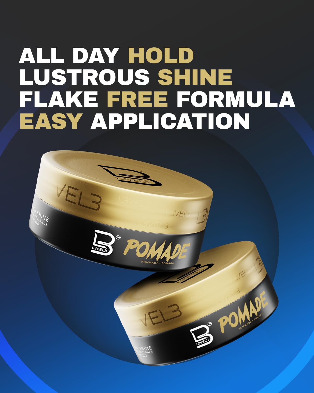 L3 Level 3 Pomade keratin infused note implies added strength for daily styling.