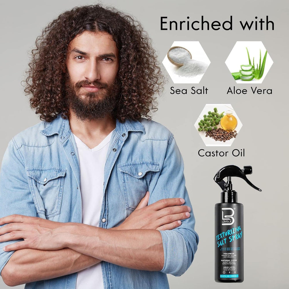 L3 styled model with beachy waves demonstrating natural-looking volume and movement