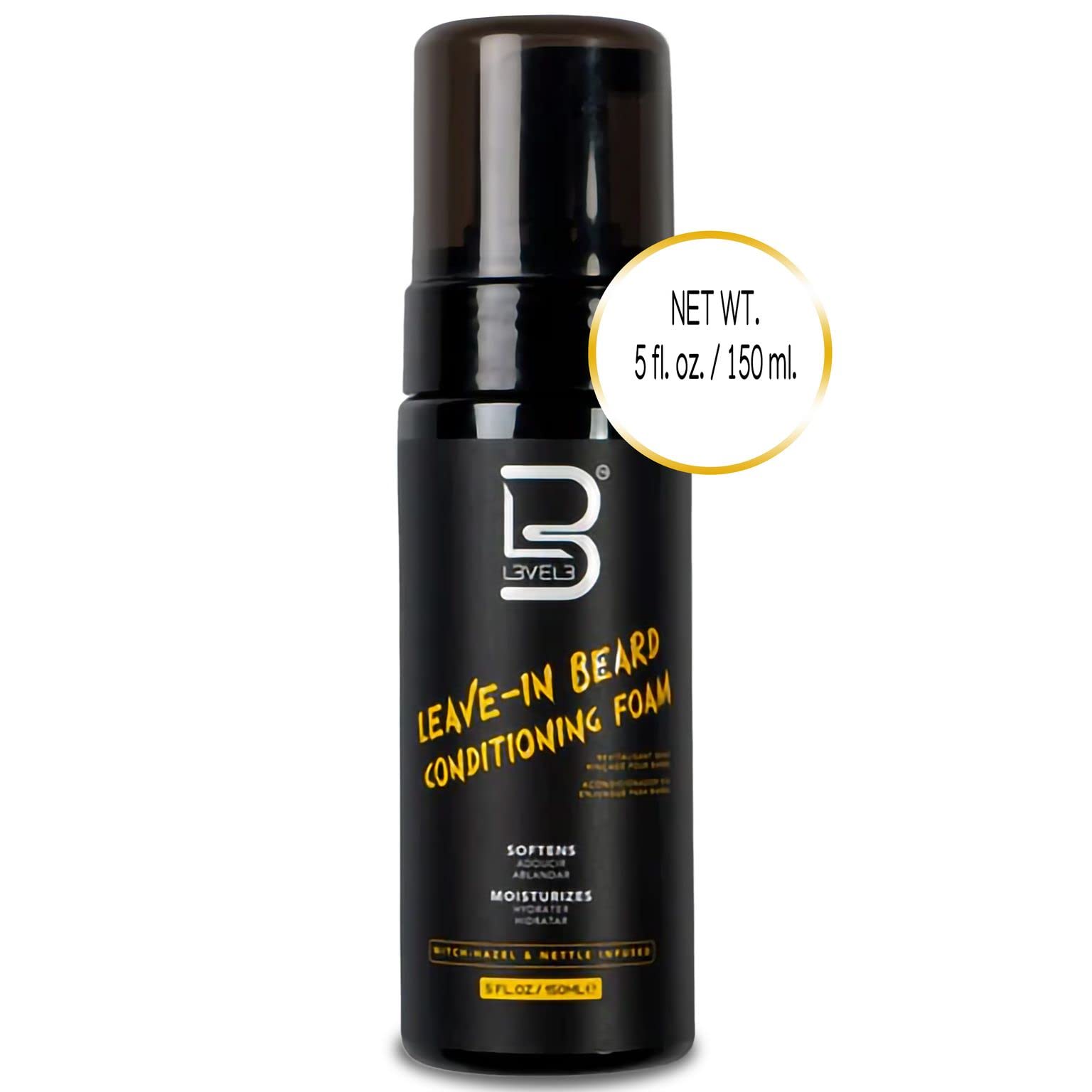 L3 mustache-sideburns-conditioner softens facial hair for a cleaner, more confident look.