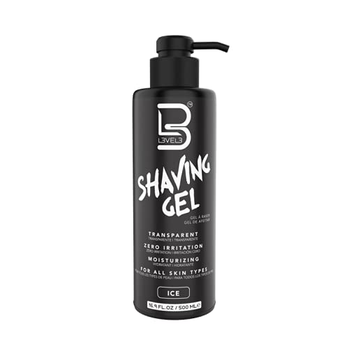 L3 Shaving Gel Ice packaging shows 16.9 oz size for easy purchase.