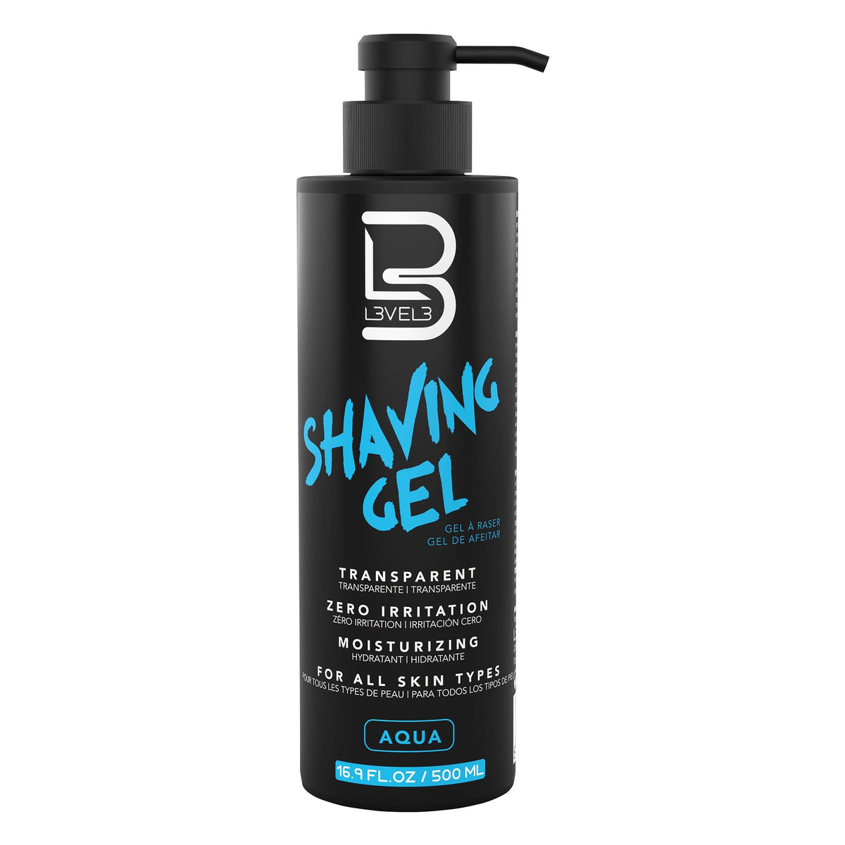 L3 Shaving Gel transparent visibility for precise shaving