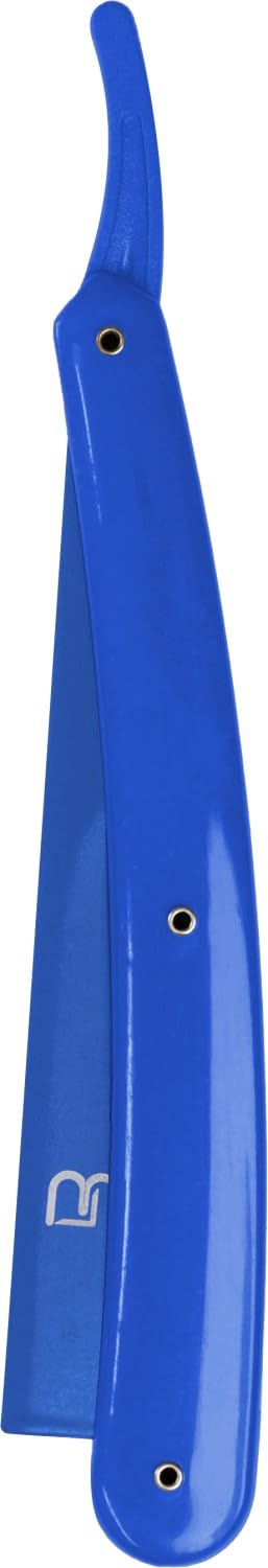 L3 straight razor holder blue blade-change design enables quick blade changes.
