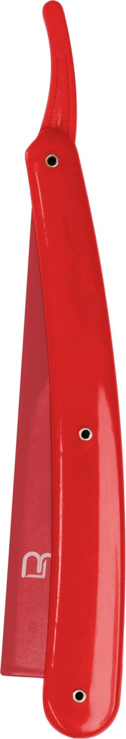 L3 red straight razor holder shows blade visibility for easier blade changes.