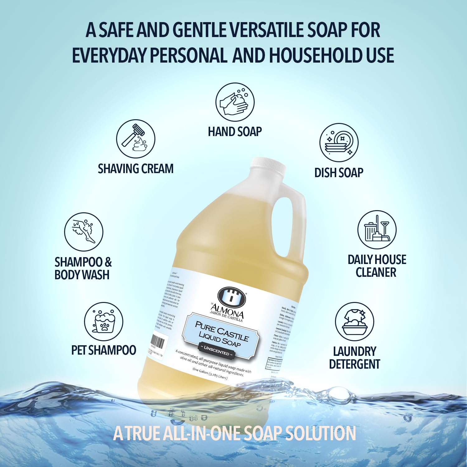 La Almona castile soap for laundry, mild washing for fabrics