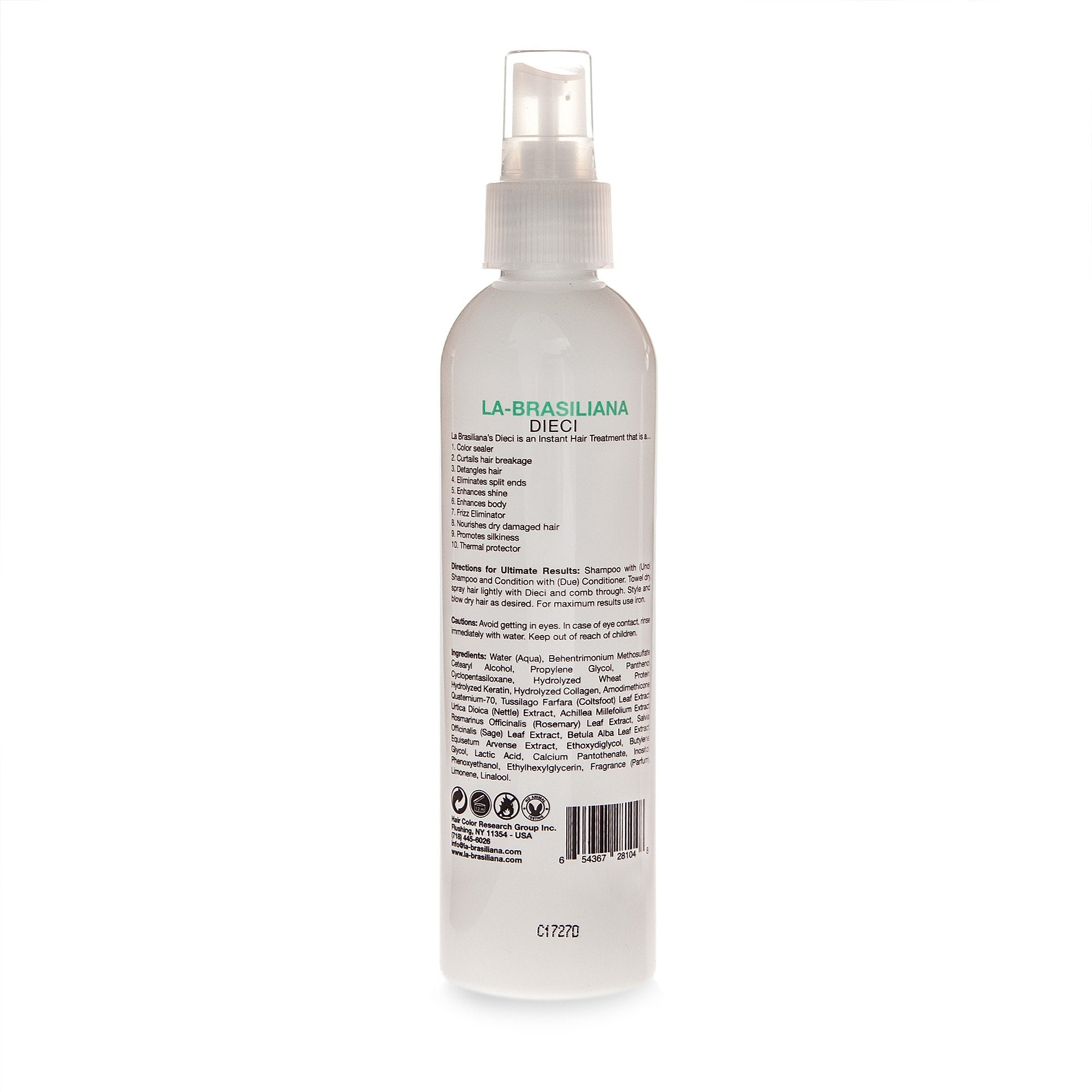 La-Brasiliana Dieci hair smoothing highlights improved texture and manageability.