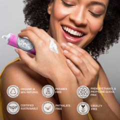 La Chatelaine Cherry Almond hand cream application on hands showing quick absorption
