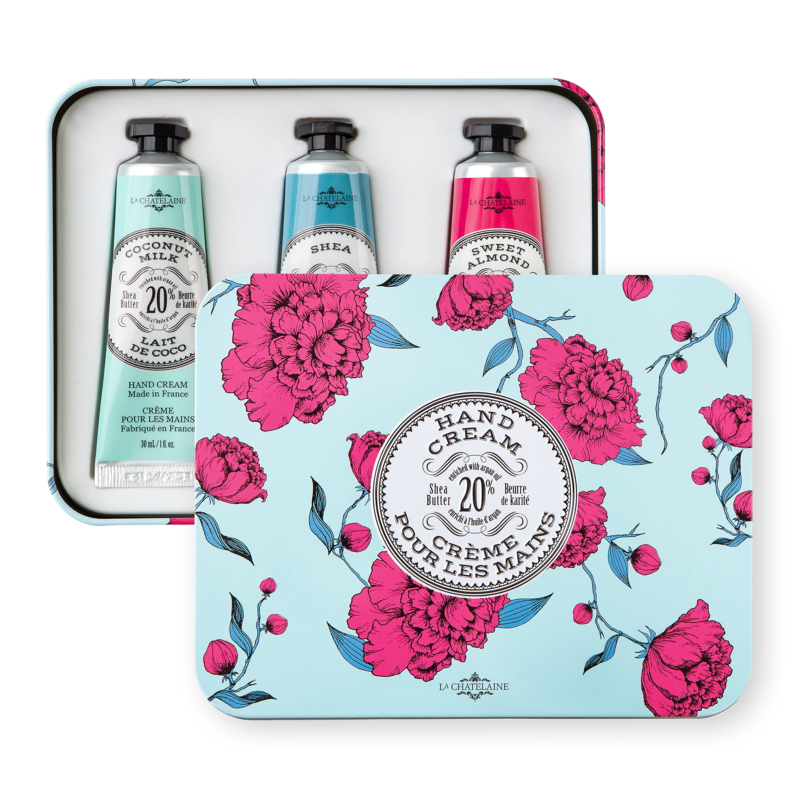 Gift-ready La Chatelaine hand care set with festive packaging
