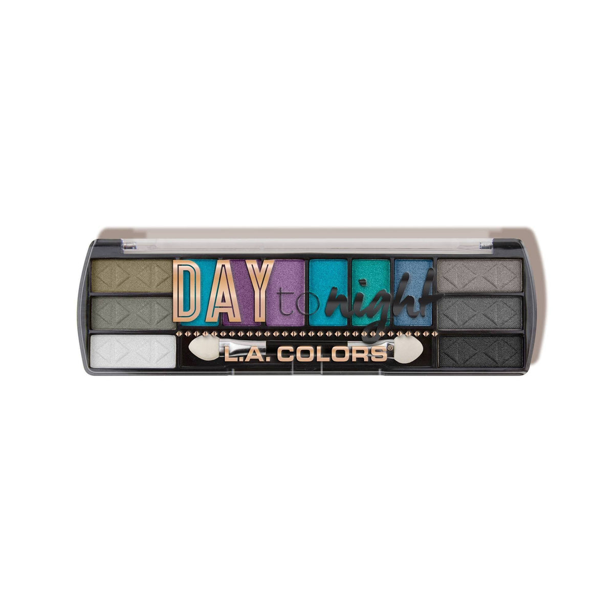 L.A. COLORS Day to Night palette with 12 shades for versatile day-to-night looks.