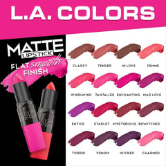 L.A. COLORS In Love swatch on arm highlights high-opacity matte pigment