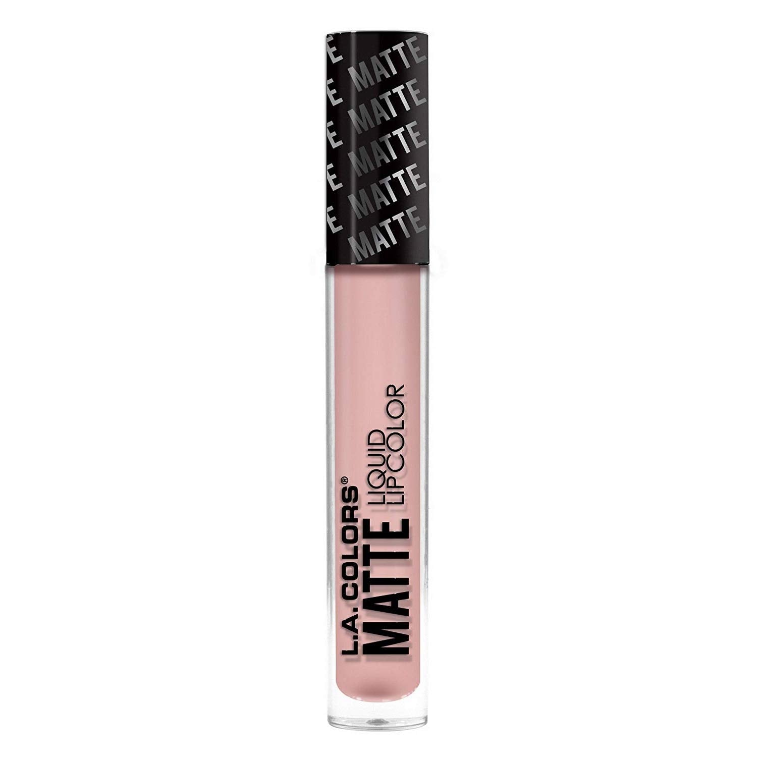 L.A. COLORS Matte Liquid Lip Color Barely There application highlights smooth, easy-to-apply finish.