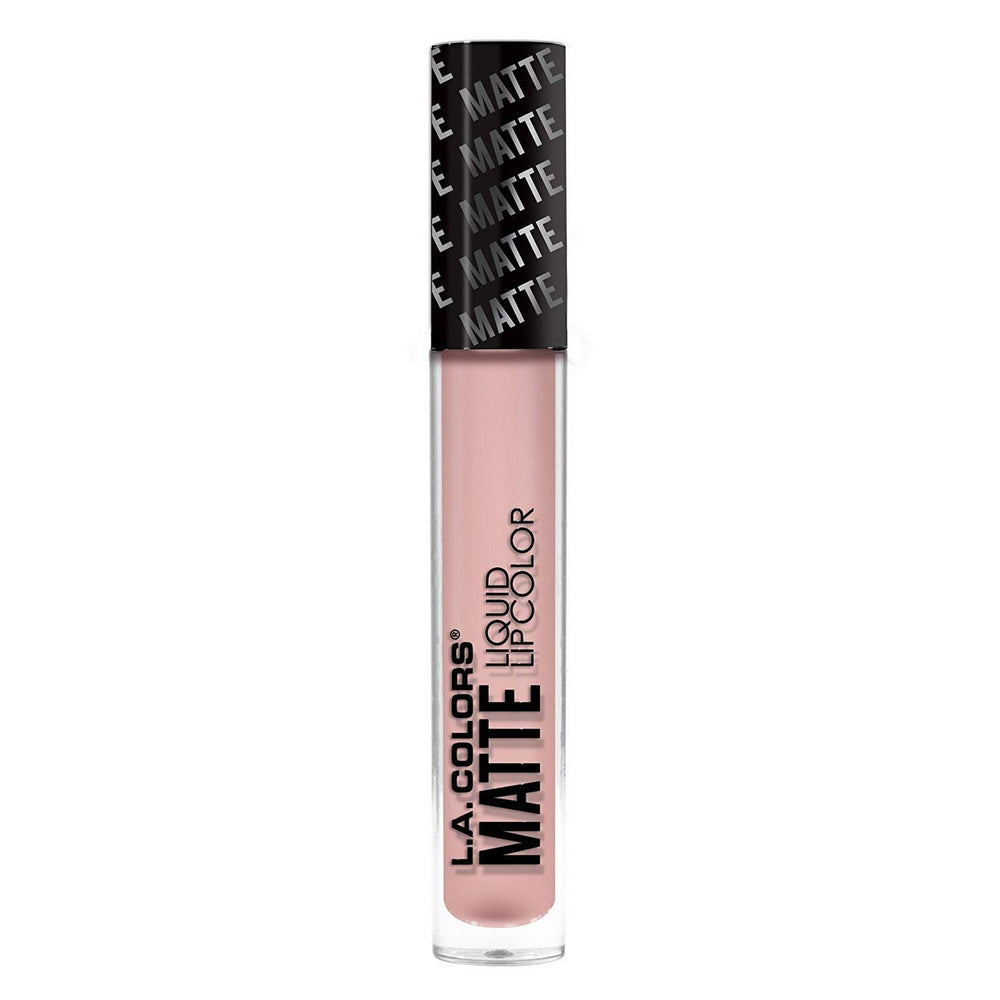 L.A. COLORS Matte Liquid Lip Color Barely There application highlights smooth, easy-to-apply finish.