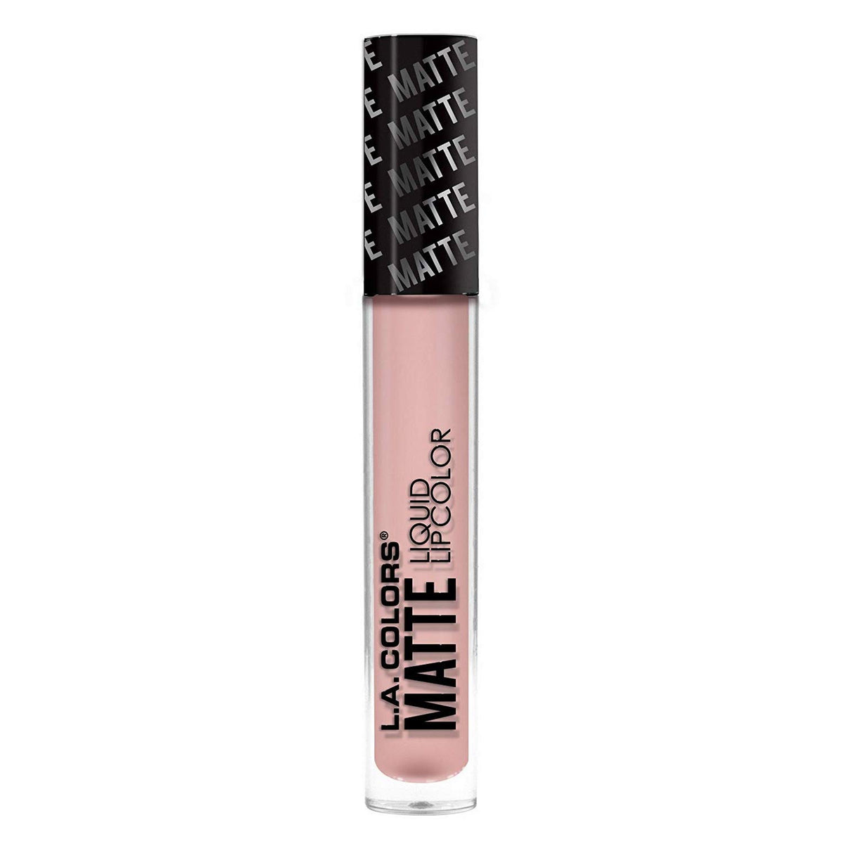 L.A. COLORS Matte Liquid Lip Color Barely There application highlights smooth, easy-to-apply finish.