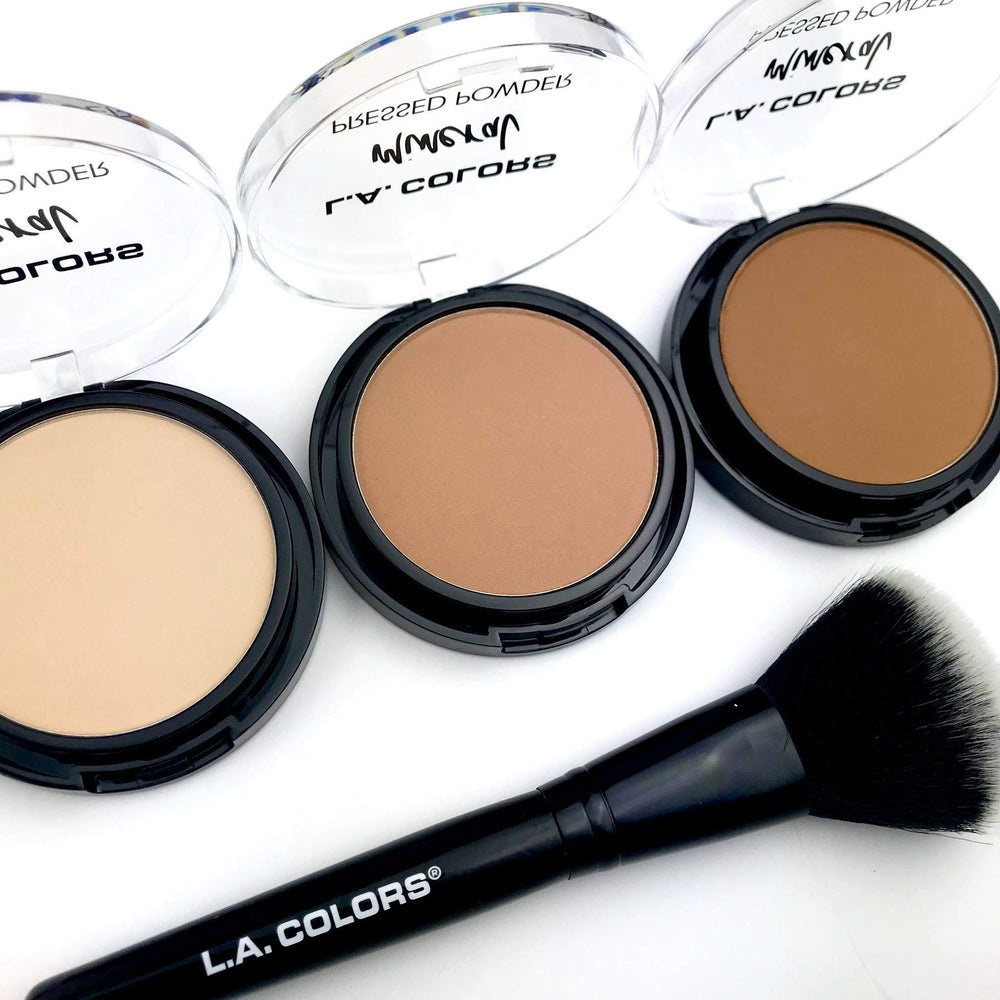 L.A. COLORS Mineral Pressed Powder CMP371 natural finish on skin
