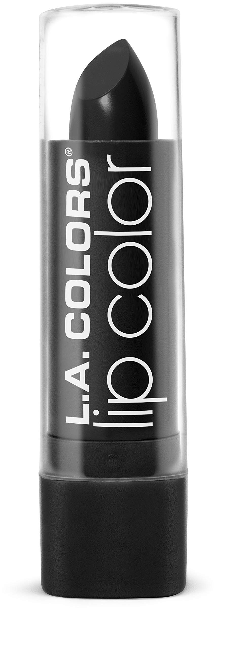 L.A. COLORS Moisture Rich Lip Color Black Velvet swatch shows rich color and smooth wear.