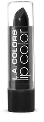 L.A. COLORS Moisture Rich Lip Color Black Velvet swatch shows rich color and smooth wear.