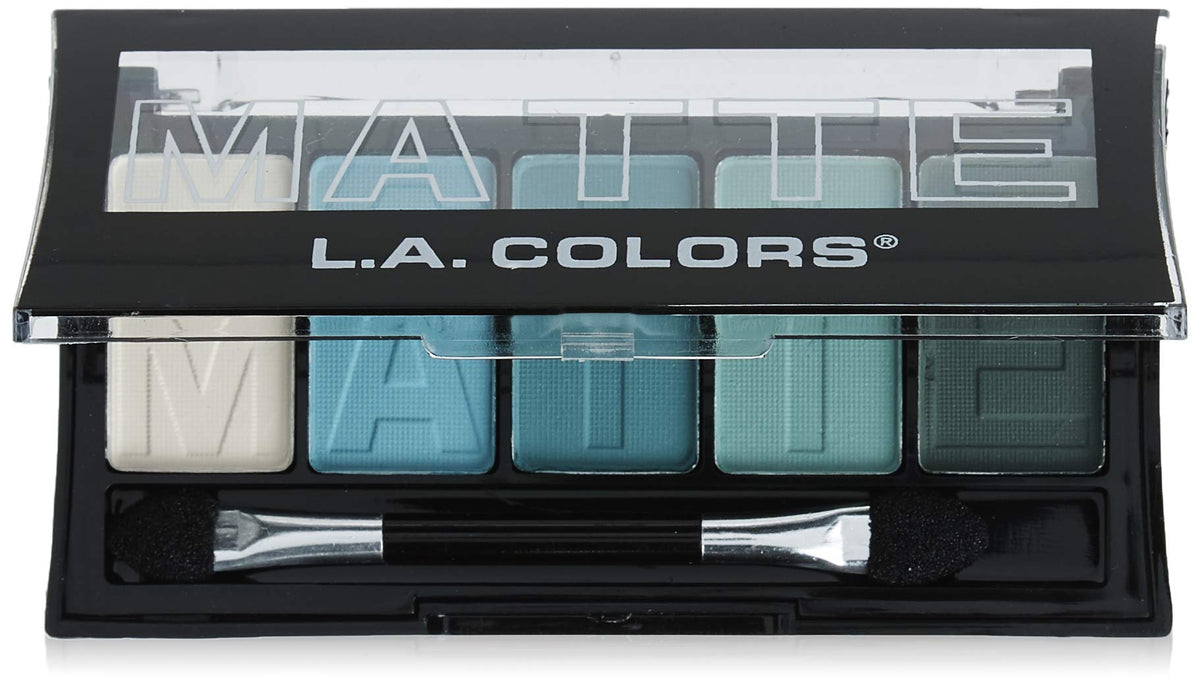 L.A. COLORS Teal Argyle palette swatches reveal versatile matte shades for day-to-night looks.