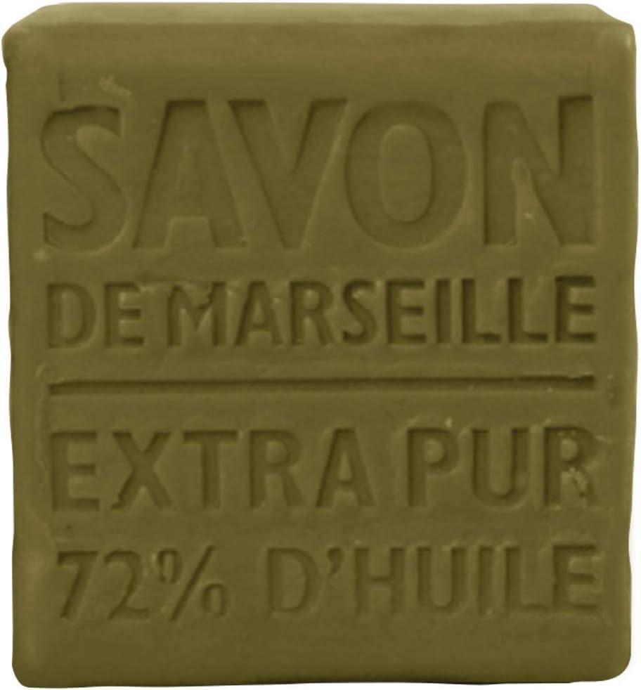 La Compagnie de Provence Savon Marseille Olive Soap Cube 400g packaging emphasizes eco-friendly origin.